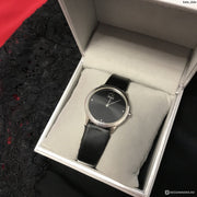  Shop Authentic Calvin Klein Minimal Black Dial Black Leather Strap Watch for Men - K3M221CS - Luxxuri