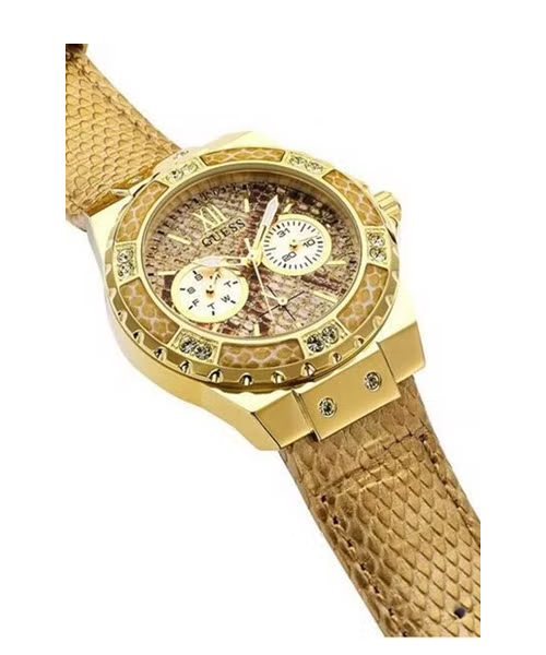 Shop Authentic Guess Limelight Quartz Gold Dial  Gold Leather Strap Watch For Women - W0775L13 - Luxxuri