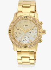  Shop Authentic Guess Confetti Diamonds Silver Dial Gold Steel Strap Watch for Women - W0774L5 - Luxxuri