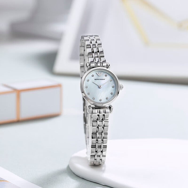  Shop Authentic Emporio Armani Gianni Blue Dial Silver Steel Strap Watch For Women - AR1961 - Luxxuri