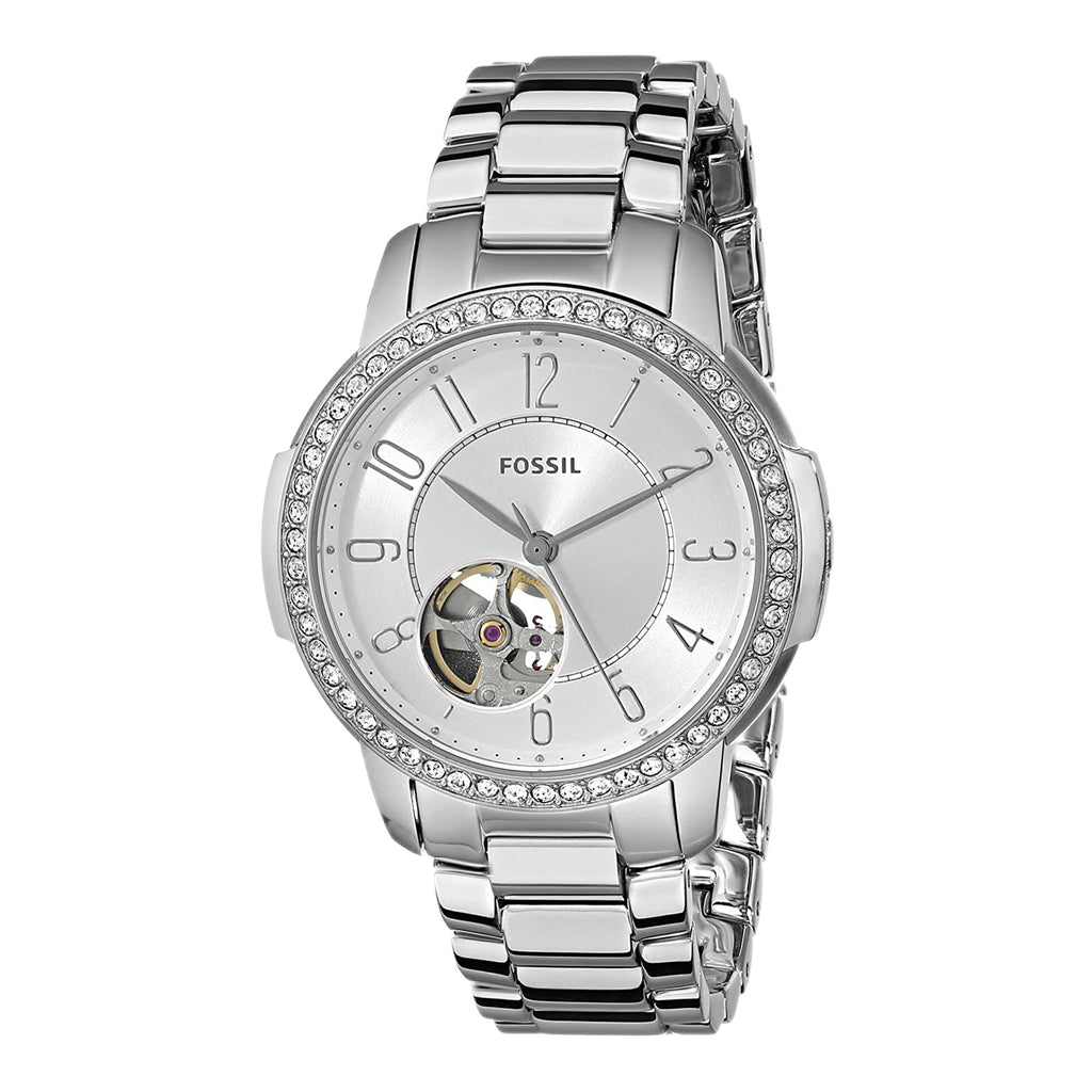  Shop Authentic Fossil Architect Automatic Silver Dial Silver Steel Strap Watch for Women - ME3057 - Luxxuri