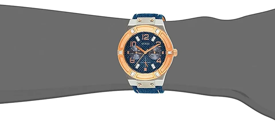 Shop Authentic Guess Jet Setter Analog Blue Dial Blue Denim Strap Watch For Women - W0289L1 - Luxxuri