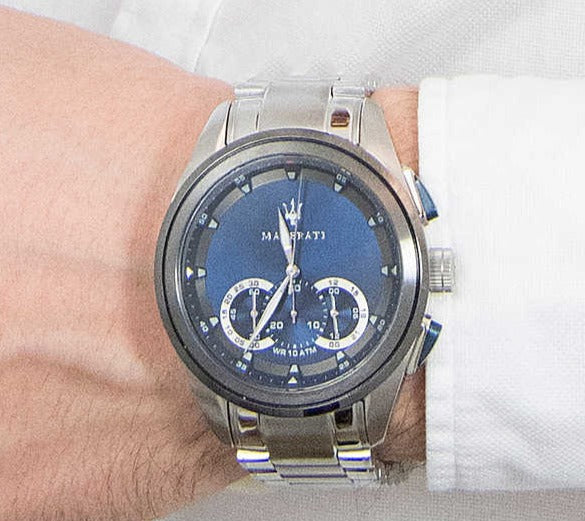  Shop Authentic Maserati Traguardo Chronograph 45mm Blue Dial Stainless Steel Watch For Men - R8873612014 - Luxxuri