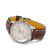  Shop Authentic Breitling Navitimer Automatic 41 White Dial Brown Leather Strap Watch for Men - A17326211G1P2 - Luxxuri