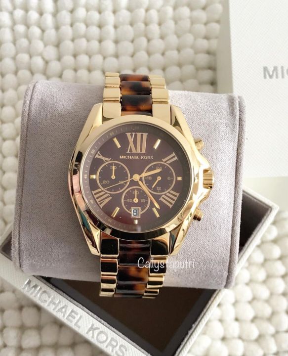  Shop Authentic Michael Kors Bradshaw Chronograph Brown Dial Two Tone Steel Strap Watch For Women - MK5696 - Luxxuri
