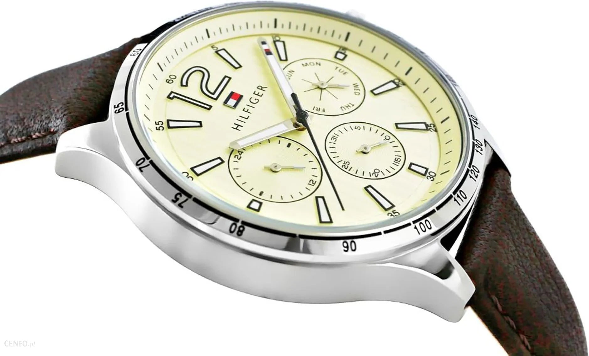  Shop Authentic Tommy Hilfiger Gavin Chronograph White Dial Brown Leather Strap Watch for Men - 1791467 - Luxxuri