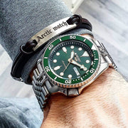  Shop Authentic Seiko 5 Sports Automatic Analog Green Dial Silver Steel Strap Watch For Men - SRPD63K1 - Luxxuri