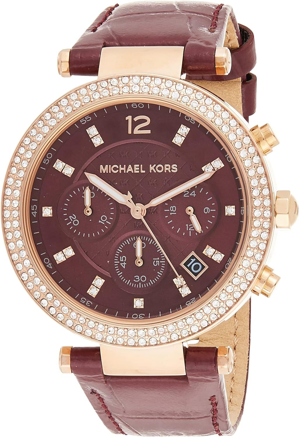  Shop Authentic Michael Kors Parker Chronograph Red Dial Red Leather Strap Watch For Women - MK6986 - Luxxuri