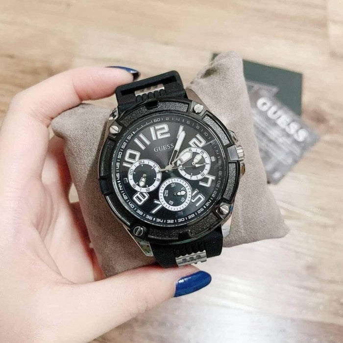  Shop Authentic Guess Delta Black Dial Black Silicone Strap Watch for Men - GW0051G1 - Luxxuri
