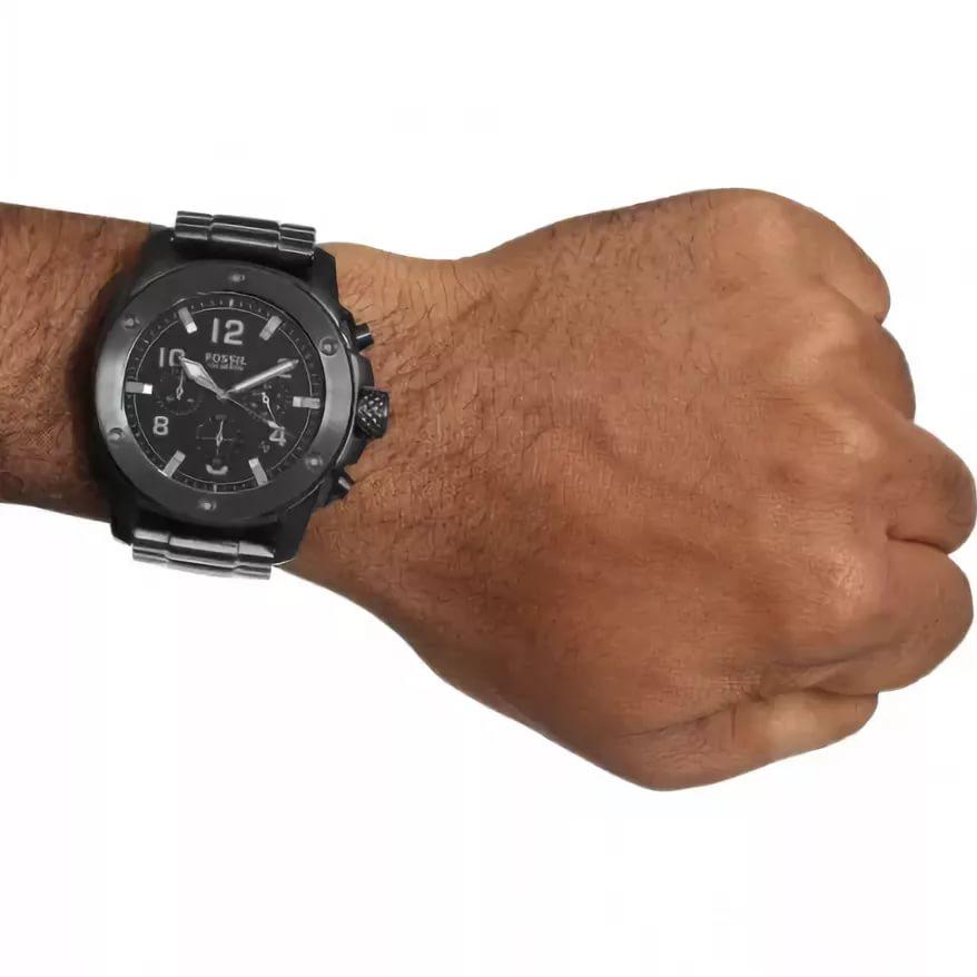  Shop Authentic Fossil Machine Chronograph Black Dial Black Steel Strap Watch for Men - FS4927 - Luxxuri