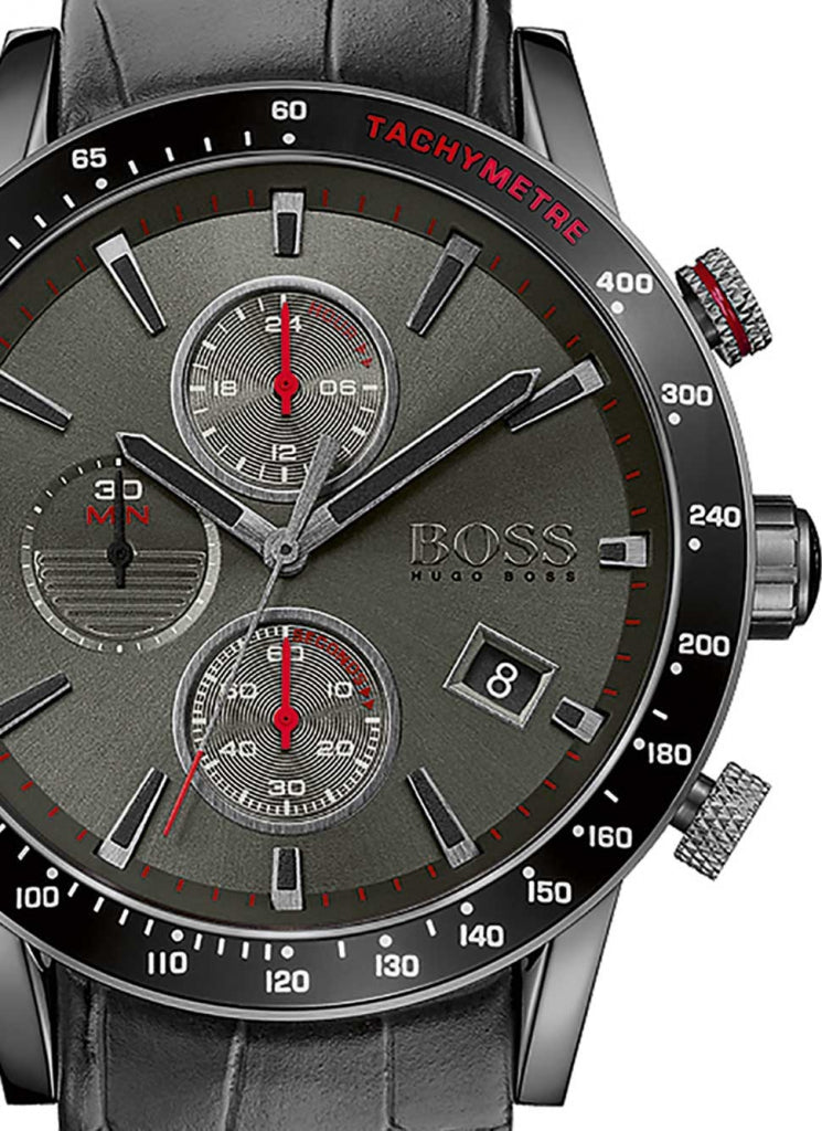  Shop Authentic Hugo Boss Rafale Chronograph Grey Dial Black Leather Strap Watch For Men - HB1513445 - Luxxuri