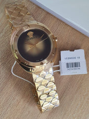  Shop Authentic Versace Shadov Quartz Gold Dial Gold Steel Strap Watch for Women - VEBM00618 - Luxxuri