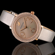  Shop Authentic Swarovski Crystal Frost Grey Dial Grey Leather Strap Watch for Women - 5484067 - Luxxuri