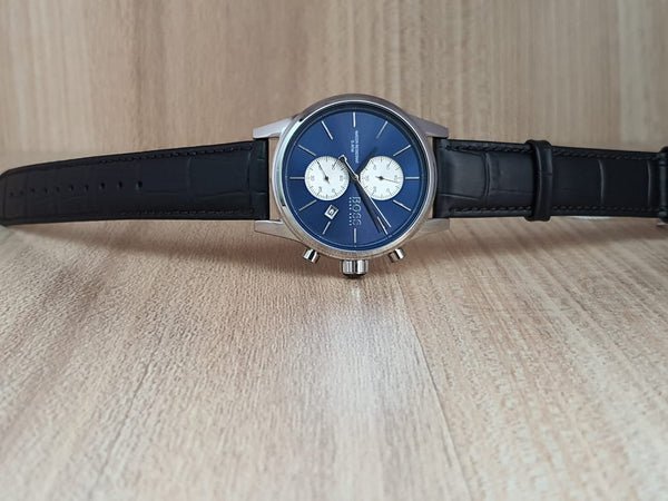  Shop Authentic Hugo Boss Jet Blue Dial Black Leather Strap Watch for Men - 1513283 - Luxxuri