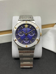  Shop Authentic Versace Greca Quartz Blue Dial Silver Steel Strap Watch For Men - VEZ900221 - Luxxuri