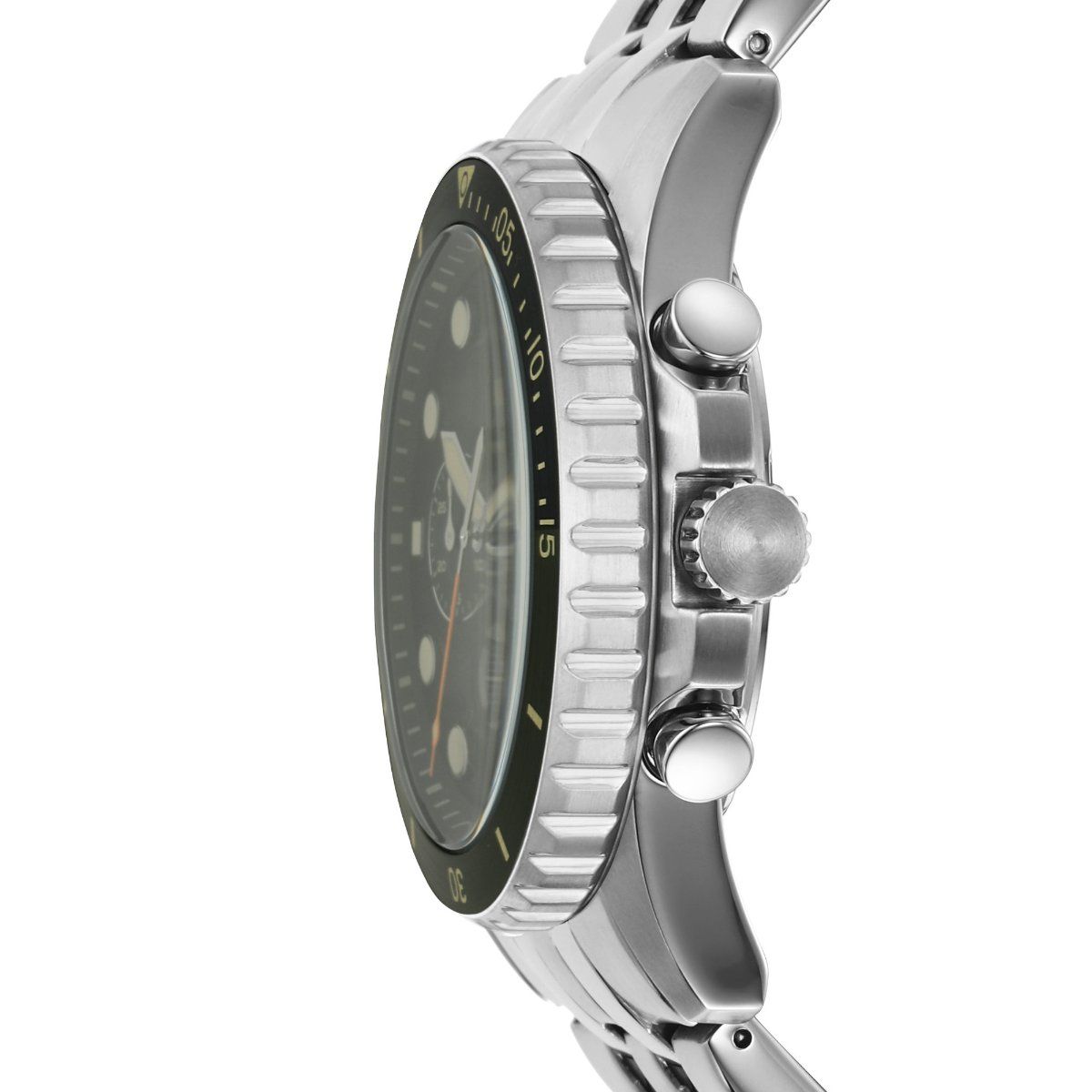  Shop Authentic Fossil FB-01 Chronograph Black Dial Silver Steel Strap Watch for Men - FS5864 - Luxxuri