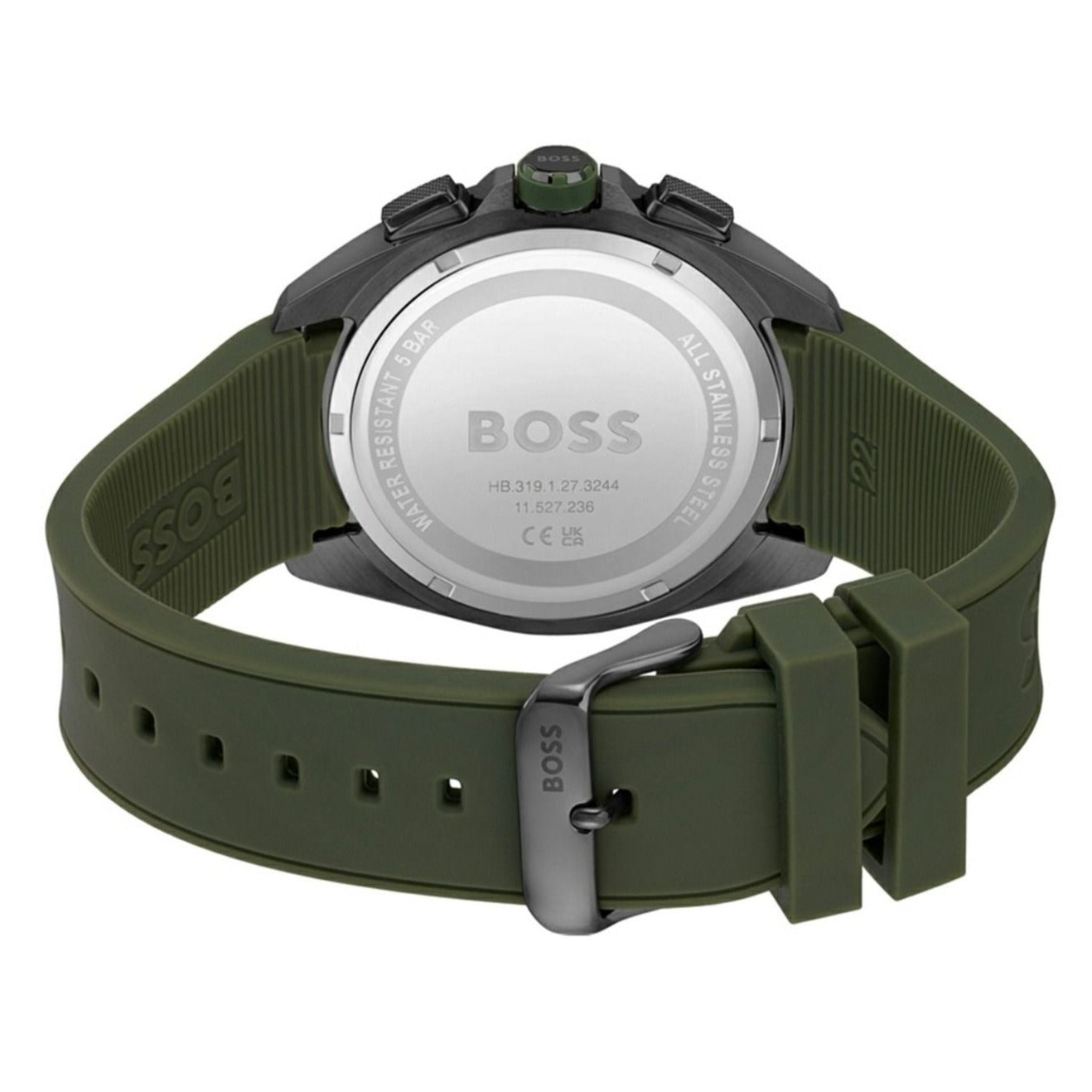  Shop Authentic Hugo Boss Volane Chronograph Grey Dial Green Rubber Strap Watch For Men - 1513952 - Luxxuri