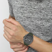  Shop Authentic Hugo Boss Volane Chronograph Grey Dial Green Rubber Strap Watch For Men - 1513952 - Luxxuri