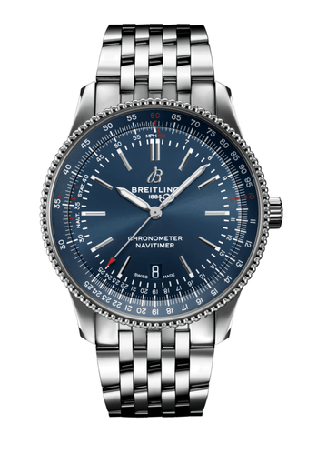 Shop Authentic Breitling Navitimer Automatic 41mm Blue Dial Silver Steel Strap Watch for Men - A17326161C1A1 - Luxxuri