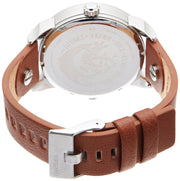  Shop Authentic Diesel Mini Daddy Silver Dial Brown Leather Strap Watch For Men - DZ7309 - Luxxuri