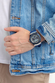  Shop Authentic Guess Legacy Grey Dial Blue Silicone Strap Watch For Men - W1049G1 - Luxxuri