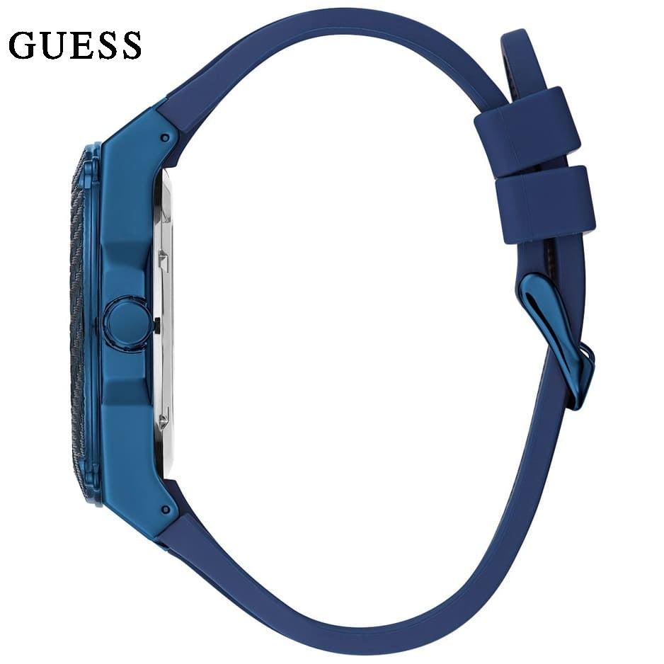 Shop Authentic Guess Legacy Blue Dial Blue Rubber Strap Watch for Men - W1049G7 - Luxxuri