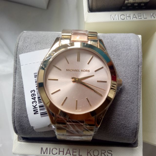  Shop Authentic Michael Kors Slim Runway Pink Dial Two Tone Steel Strap Watch for Women - MK3493 - Luxxuri