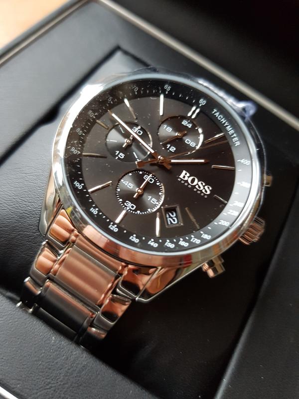  Shop Authentic Hugo Boss Grand Prix Black Dial Silver Steel Strap Watch for Men - 1513477 - Luxxuri
