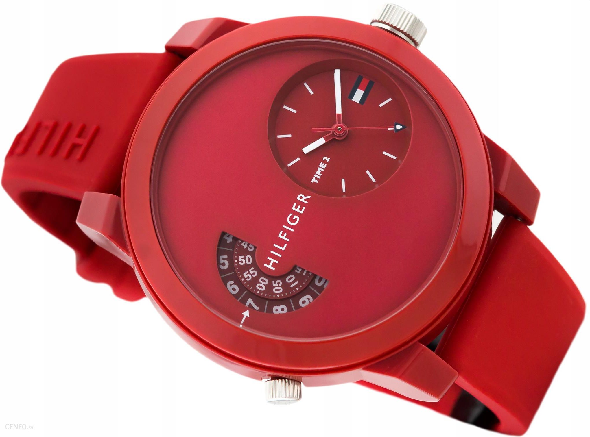  Shop Authentic Tommy Hilfiger Denim Red Dial Red Rubber Strap Watch for Men - 1791557 - Luxxuri