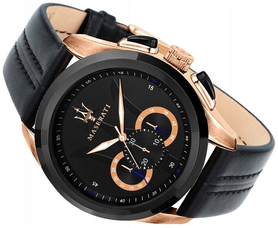  Shop Authentic Maserati Traguardo 45mm Black Dial Watch Black Strap For Men - R8871612025 - Luxxuri