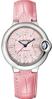  Shop Authentic Cartier Ballon Blue De Cartier Pink Dial Pink Leather Strap Watch for Women - WSBB0031 - Luxxuri