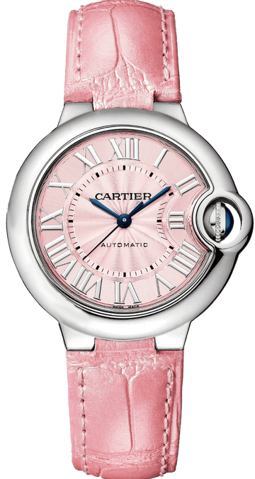  Shop Authentic Cartier Ballon Blue De Cartier Pink Dial Pink Leather Strap Watch for Women - WSBB0031 - Luxxuri