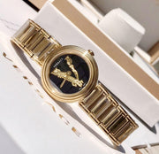  Shop Authentic Versace V Virtus Quartz Black Dial Gold Steel Strap Watch For Women - VET300121 - Luxxuri