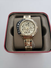  Shop Authentic Fossil Rye Automatic Skeleton Gold Dial Gold Steel Strap Watch for Women - BQ3755 - Luxxuri