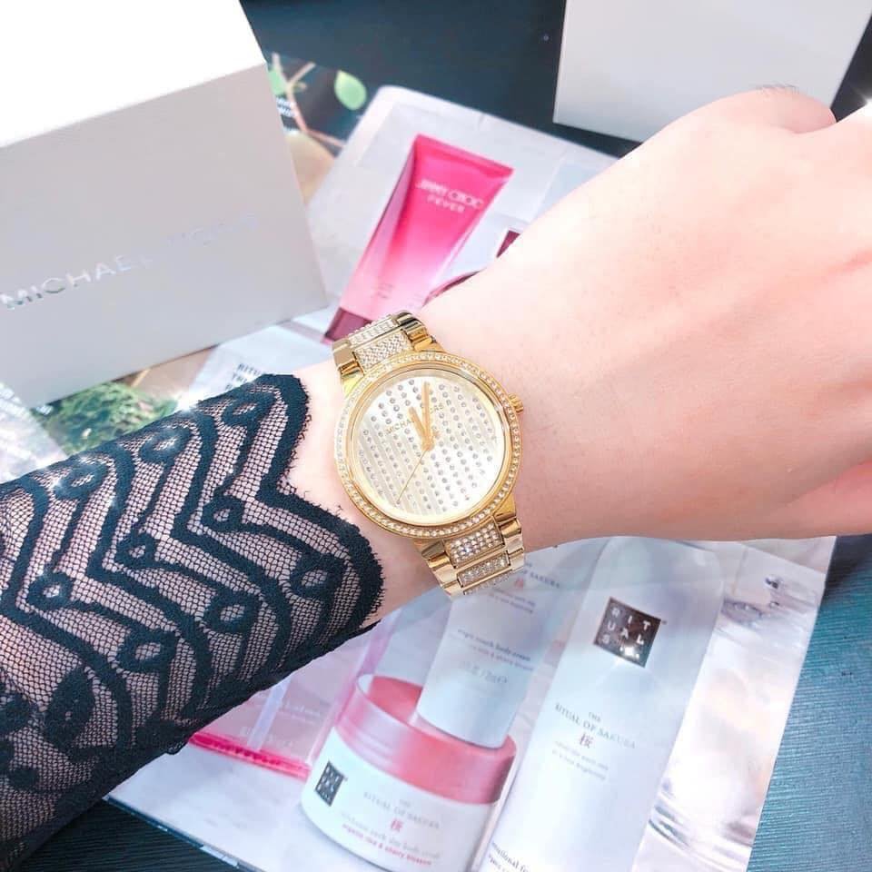  Shop Authentic Michael Kors Gabbi Crystals Gold Dial Gold Steel Strap Watch For Women - MK3985 - Luxxuri