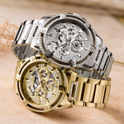 Shop Authentic Guess King Quartz Silver Dial Silver Steel Strap Watch For Men - GW0497G1 - Luxxuri