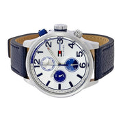 Shop Authentic Tommy Hilfiger Jackson Silver Dial Black Leather Strap Watch for Men - 1791240 - Luxxuri
