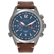  Shop Authentic Hugo Boss Nomad Blue Dial Brown Leather Strap Watch for Men - 1513773 - Luxxuri