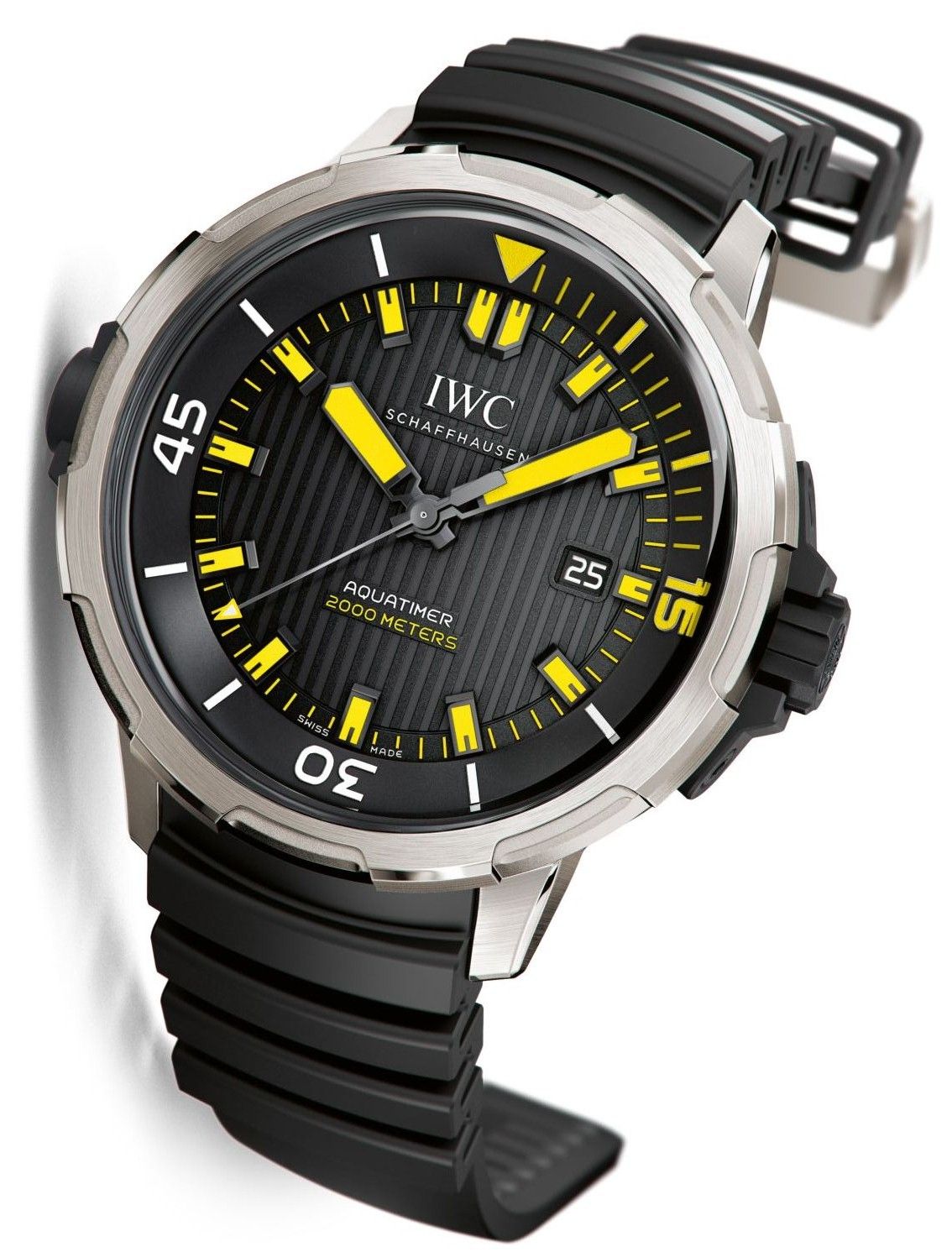  Shop Authentic IWC Aquatimer Automatic 2000 Black Dial Black Rubber Strap Watch for Men - IW358001 - Luxxuri