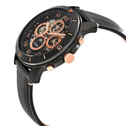 Shop Authentic Fossil Grant Sport Automatic Skeleton Black Dial Black Leather Strap Watch for Men - ME3138 - Luxxuri