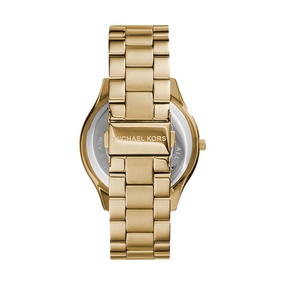  Shop Authentic Michael Kors Slim Runway Gold Dial Gold Stainless Steel Strap Watch for Women - MK3179 - Luxxuri