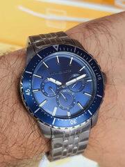  Shop Authentic Michael Kors Chronograph Cunningham Multifunction Blue Dial Grey Steel Strap Watch For Men - MK7155 - Luxxuri
