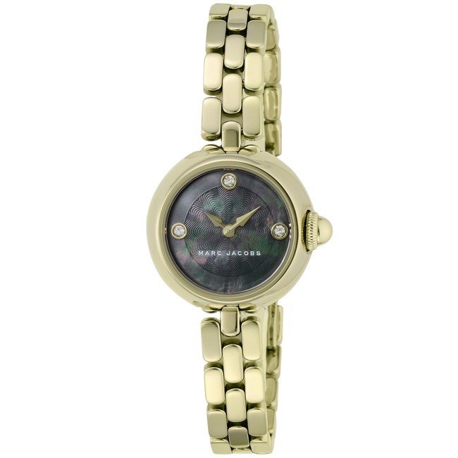  Shop Authentic Marc Jacobs Courtney Mother of Pearl Black Dial Gold Steel Strap Watch for Women - MJ3460 - Luxxuri