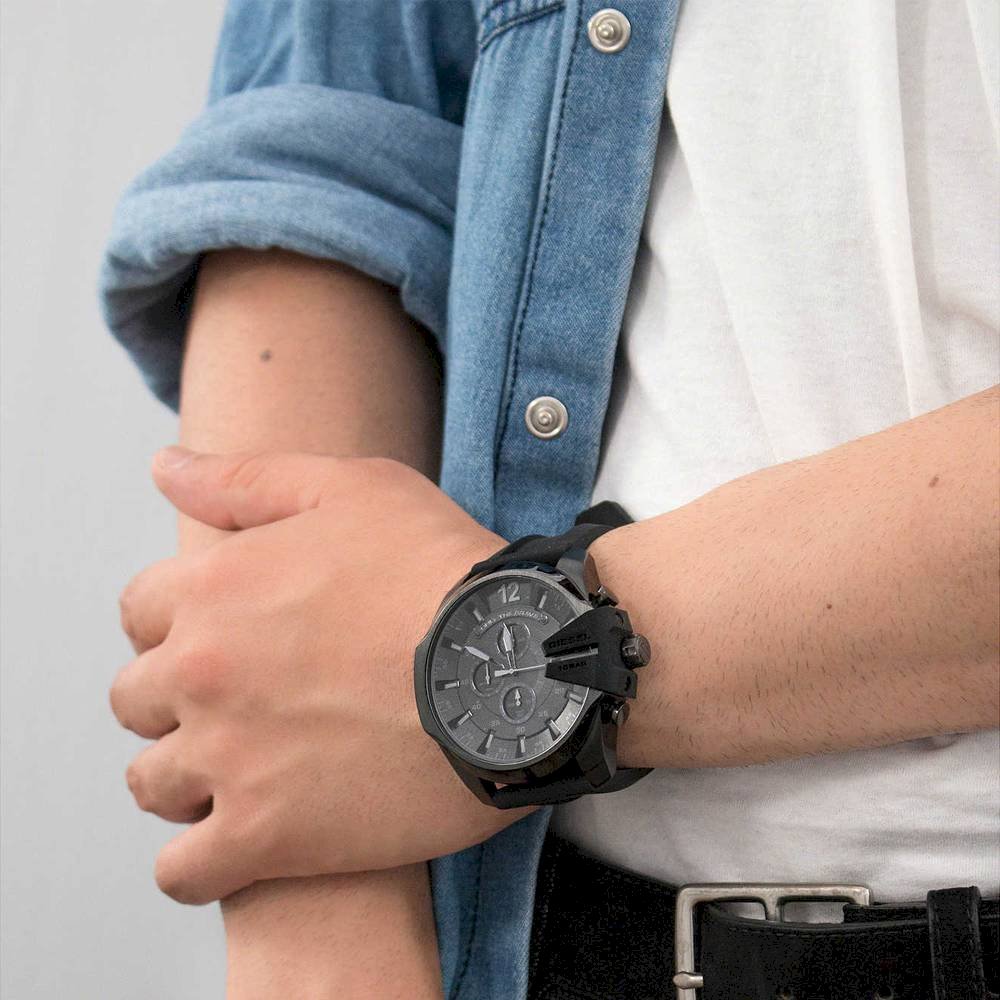  Shop Authentic Diesel Mega Chief Chronograph Black Dial Black Stainless Steel Watch For Men - DZ4355 - Luxxuri