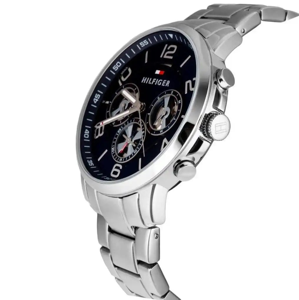  Shop Authentic Tommy Hilfiger Keagan Blue Dial Silver Steel Strap Watch for Men - 1791293 - Luxxuri