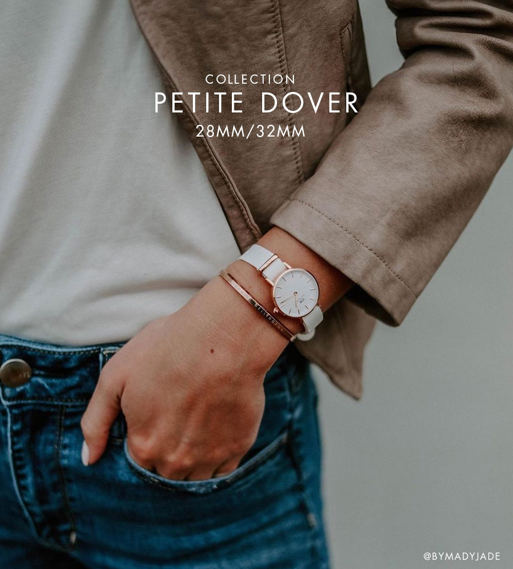  Shop Authentic Daniel Wellington Classic Petite Dover White Dial White Nylon Strap Watch For Women - DW00100311 - Luxxuri