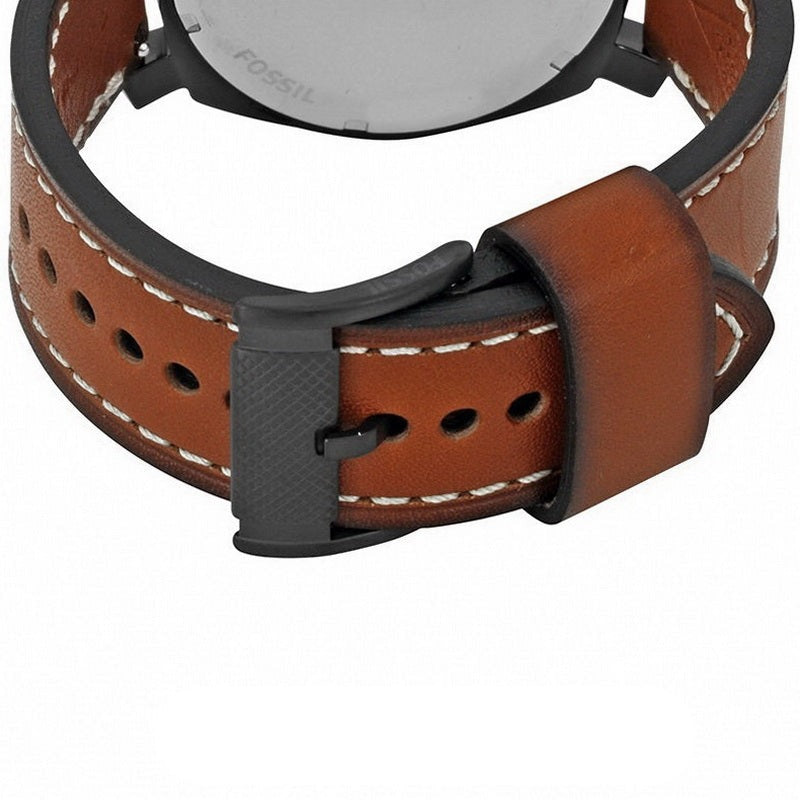  Shop Authentic Fossil Machine Chronograph Black Dial Brown Leather Strap Watch for Men - FS5234 - Luxxuri