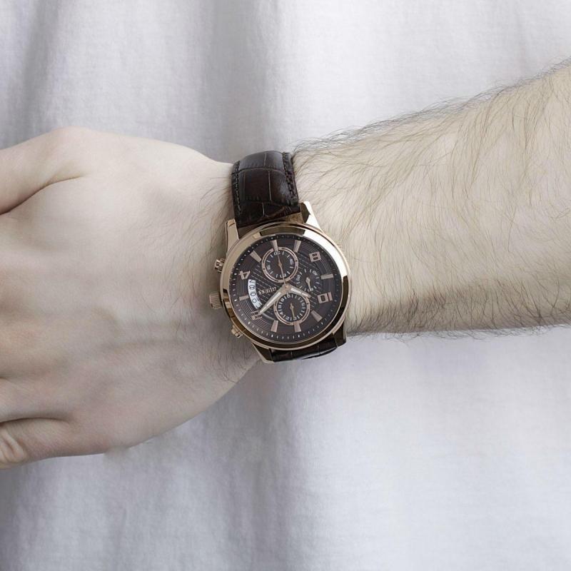 Shop Authentic Guess Exec Chronograph Brown Dial Brown Leather Strap Watch For Men - W0076G4 - Luxxuri