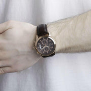  Shop Authentic Guess Exec Chronograph Brown Dial Brown Leather Strap Watch For Men - W0076G4 - Luxxuri