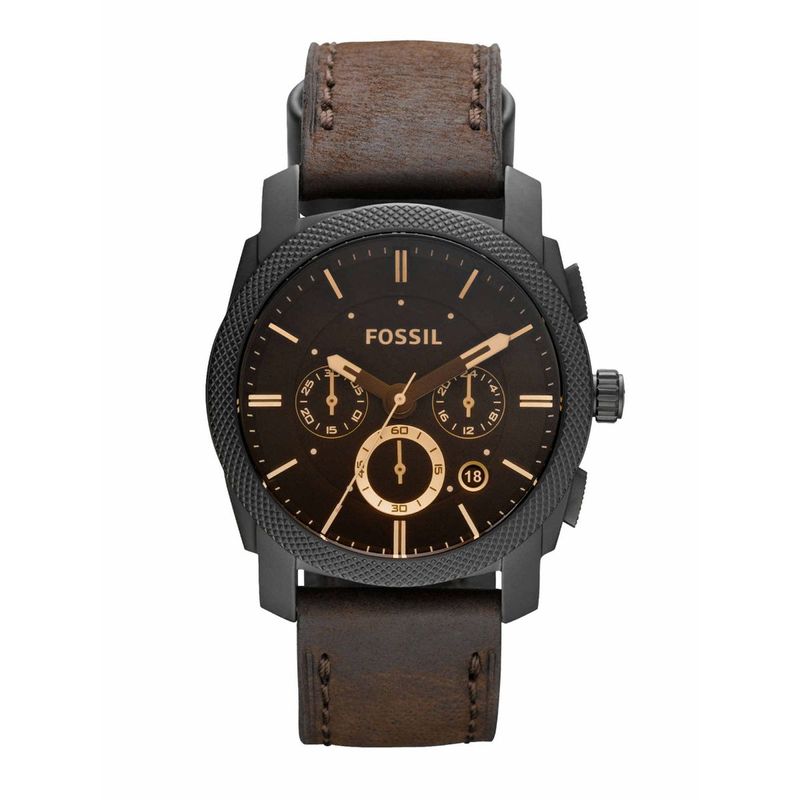  Shop Authentic Fossil Machine Flight Chronograph Brown Dial Brown Leather Strap Watch for Men - FS4656 - Luxxuri